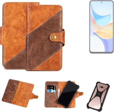 Produktbild von K-S-Trade Handyhülle Schutzhülle Bookstyle Case Wallet-Case kompatibel mit Honor Play 50 Plus Cover Klapphülle Kantenschutz Smartphone dunkelbraun