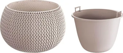 Produktbild von Prosperplast SPLOFY BOWL Blumentopf mit Einsatz 37 cm - Farbe: Mokka