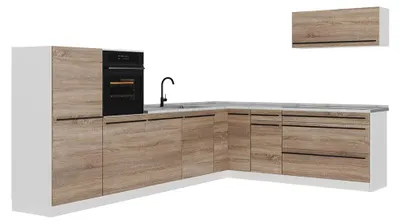 Imagen del producto de Cocina esquinera Vicco R-Line Sonoma/Blanco 327 x cm encimera Mármol, Model 67587
