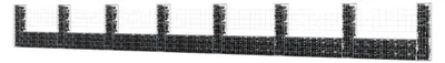 Produktbild von Gabionenkorb U-Form mit 8 Pfosten aus Eisen 860x20x100 cm