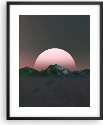 Produktbild von Gerahmtes Poster - Schwarzer Rahmen - Landschaft Berge Sonne - 40x50 cm - Wand Bild - Wanddeko - Wandbilder - Kunstposter - Wandposter - Bilderrahmen - Bilder - Kunstdruck - Wandbild - P2BPA40x50-4320