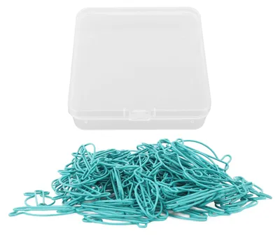 Image de 100 trombones, trombones multifonctions en forme de poisson mignon, métal inoxydable raffiné, pour la maison, l'école, le bureau, bleu ciel
