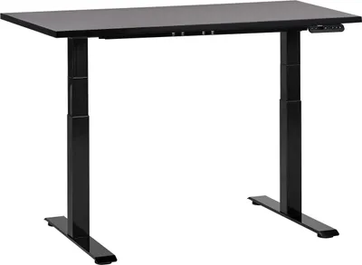 Obrázek produktu pro BELIANI Výškově nastavitelný psací stůl černá deska stolu černý ocelový rám 120 x 72 cm elektrické nastavení výšky moderní kanceláře