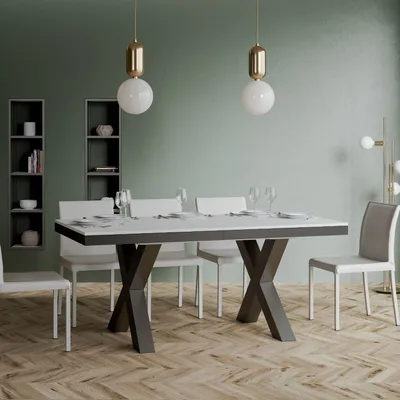 Produktbild von ITAMOBY - Ausziehtisch 160/264x90 cm Traffic Evolution Esche weiß Gestell und Füße Anthrazit