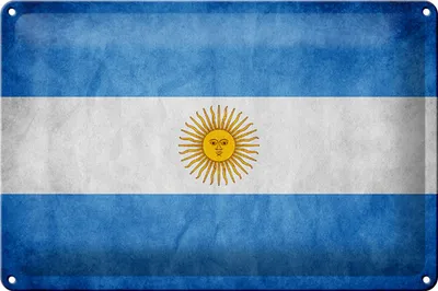 Produktbild von Blechschild Flagge Argentinien, 30 x 20 cm, Blechschilder Fahne Nationalität