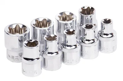 Obrázok produktu pre NEO TOOLS 1/2" nástrčné kľúče Torx, sada 9 ks.
