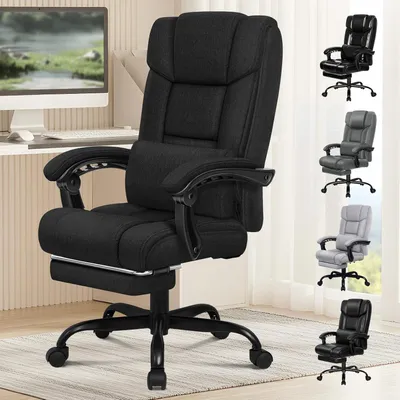 Image de Chaise de bureau - Chaise pivotante - Chaise de travail - Chaise de bureau - Chaise de bureau avec repose-pieds
