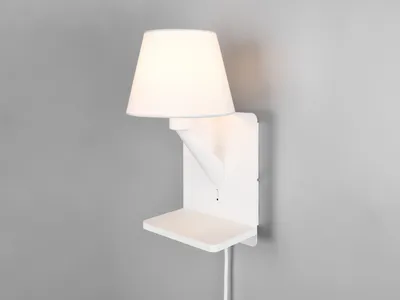 Produktbild von LED Innen Wandleuchte mit Schalter, Stecker, Kabel und Ladestation, Weiß H: 31cm