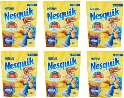 Produktbild von 6x Nestlé Nesquik Preparato Solubile lösliche Zubereitung für Getränke mit Zucker und fettarmem Kakao lösliche Schokolade 800g