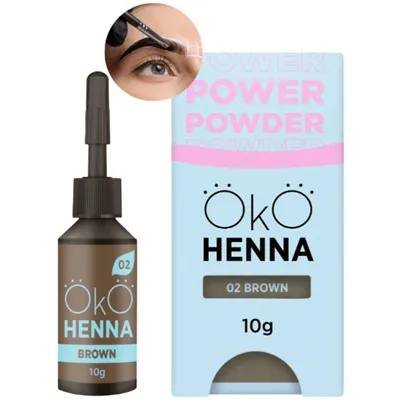 Zdjęcie produktu dla Henna pudrowa do brwi Brązowa OkO Power Powder BROWN 02 5g