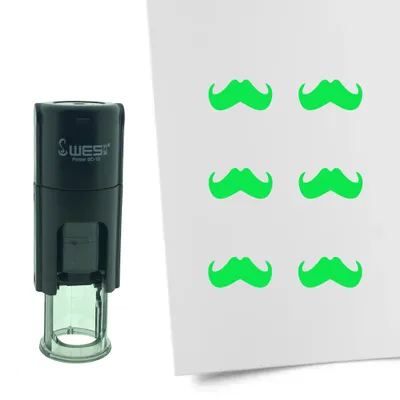 Immagine prodotto di Timbro CombiCraft Moustache rotondo da 10 mm - inchiostro verde