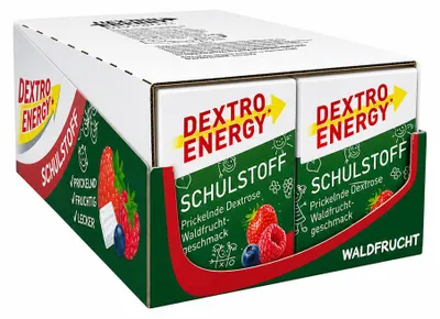 Produktbild von Dextro Energy Schulstoff Waldfrucht, Traubenzucker mit Fruchtgeschmack, 12x 50g