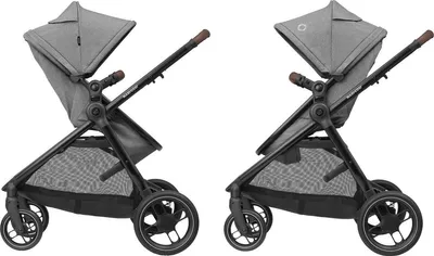 Produktbild von Maxi-Cosi Zelia S Trio Kinderwagen 3 in 1 Komplettset, Zusammenklappbar, Kompakt, Verstellbarer Baby Kinderwagen, mit CabrioFix S i-Size Babyschale, Zubehör, Wickeltasche, 0-4 Jahre, bis 22 kg, Grey - Grau