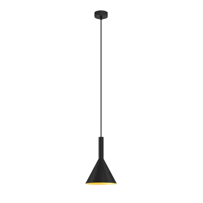 Produktbild von Arcchio Hängelampe Tadej, schwarz-gold, Ø 19 cm, Metall, E27
