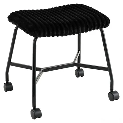Productafbeelding van COSTWAY Wielenstoel met gestoffeerde, gebogen zitting, set van 2. Wielenstoelen met een draagvermogen tot 150 kg. Voetbankje, gestoffeerd kussen. Afmetingen: 49x40,5x49 cm. Kleur: zwart