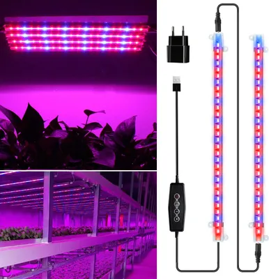 Obrázek produktu pro LED lampa pro rostliny s plným spektrem stmívání, LED rostoucí lampa (červená, modrá) časovač pro skleníkové rostliny květina zelenina ovoce (2 světelné trubice)