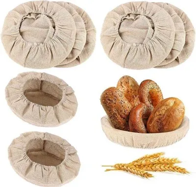 Zdjęcie produktu dla Akcesoria do pieczenia chleba – okrągły koszyk do wyrastania chleba z lnu