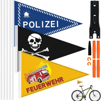 Productafbeelding van Fietsvlaggen kinderen - Set van 3 - Met montagebeugel