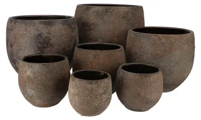 Produktbild von DK Design Blumentopf Maya - rund - rostbraun - 14x16 cm