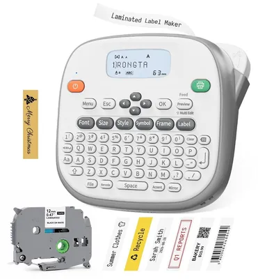 Produktbild von Beschriftungsgerät Etikettendrucker Etikettiergerät mit Band - Weiß - Bluetooth und Type-C - Für Zuhause und unterwegs