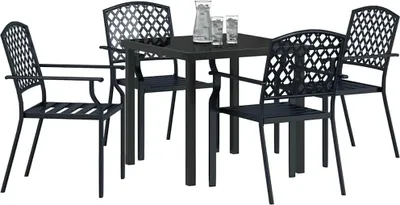 Produktbild von vidaXL Garten Essgruppe 5 pcs Anthrazit Pulverbeschichteter Stahl