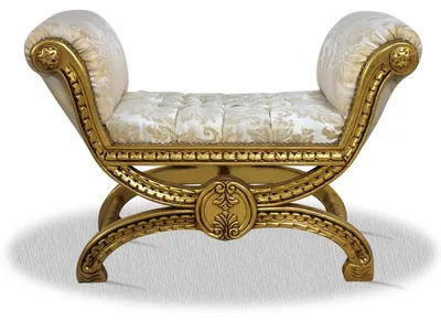 Immagine prodotto di Casa Padrino sgabello antico in stile oro bianco - Sgabello barocco