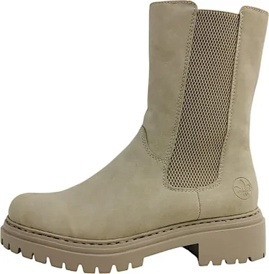 Immagine prodotto di Stivali da donna Rieker, con zip laterale, color beige, adatti per il tempo libero