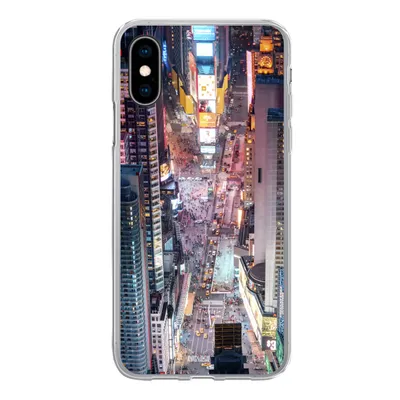 Produktbild von MuchoWow® Handyhülle Schutzhülle Hülle für iPhone X Blick von oben auf den Times Square in New York Silikon Softcase Handy Hülle - Handyhülle