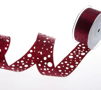 Produktbild von Satinlochband bordeaux - 40 mm Breite auf 20 m Rolle - 52040 22