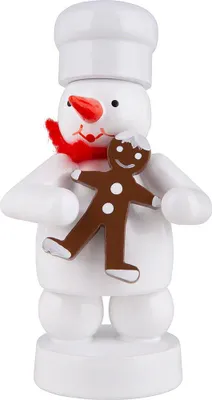 Obrázek produktu pro Miniaturní figurka sněhuláka s perníkem Výška 8 cm NOVINKA