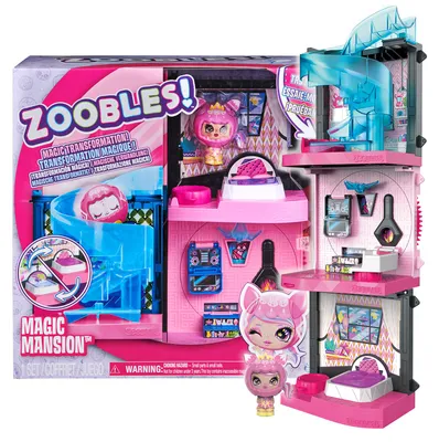 Produktbild von Zoobles Magic Mansion Traumhaus zum Verwandeln mit 6 Zimmern, Rutsche und Zubehör, Aktion/Abenteuer, 5 Jahr(e), Mehrfarbig