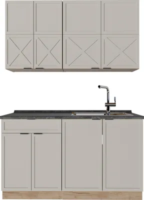 Produktbild von Singleküche Vicco Fame-Line GrauBeige/Goldkraft Eiche 140 cm , AP Anthrazit, Model 50493