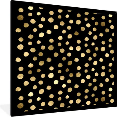 Produktbild von MuchoWow® Gerahmtes Poster Muster - Punkte - Gold 40x40 cm - Poster mit Schwarzem Bilderrahmen Wandposter Rahmen Foto Bilder - Mit Rahmen - Wanddekoration Schlafzimmer