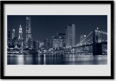 Produktbild von Bild 70x50 MDF-Rahmen Wandkunst Bridge City Architektur