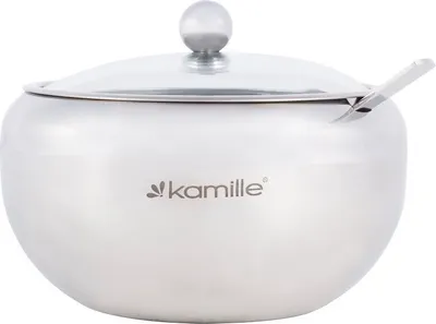 Produktbild von Edelstahl-Zuckerdose mit Löffel 560 ml KAMILLE KM-7003
