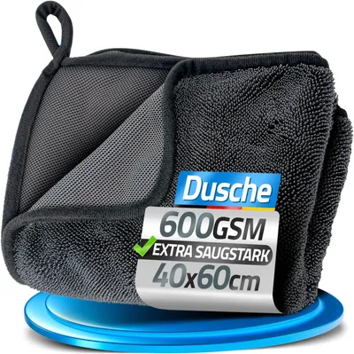 Imagen del producto de Toalla de microfibra para secado, 600 GSM, 40x60 cm, de secado rápido, ideal para el baño y el automóvil