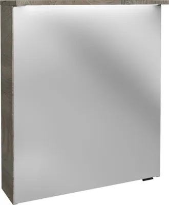 Produktbild von FACKELMANN LED-Spiegelschrank Oxford / Badschrank mit LED-Beleuchtung / Maße (B x H x T): ca. 60,2 x 69,6 x 20 cm / hochwertiger Schrank mit 2 Türen fürs Bad / Soft-Close-System / Korpus: Braun hell