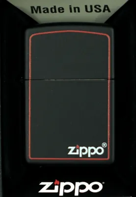Produktbild von Zippo Benzin-Feuerzeug schwarz matt, rote Border 60001437, unbefllt