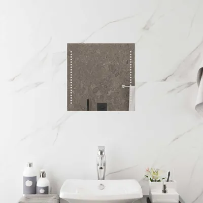 Obrázek produktu pro LED zrcadlo do koupelny, průhledné, 40 x 40 cm, tvrzené sklo