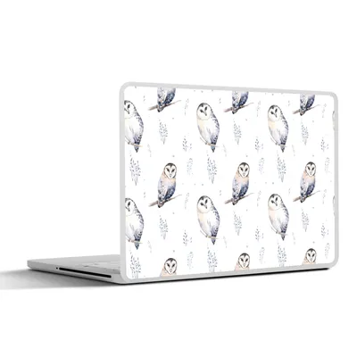 Produktbild von MuchoWow® Laptop Aufkleber Sticker Cover Winter - Eule - Weiß 30x22 cm - Laptop-Sticker