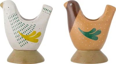 Image de Bloomingville Bougeoir REEM Poulet Lot de 2 bougeoirs Céramique
