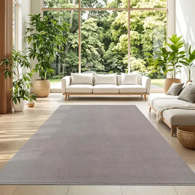 Produktbild von TT Home Wohnzimmer Teppich Kurzflor Anti-Rutsch Rückseite Unifarben Modern Waschbar Größe 160x220 cm