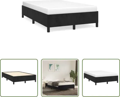 Produktbild von The Living Store Bettgestell Schwarz 120x190 cm Samt