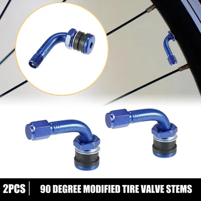 Image de 2 Pcs Valve Tige Rallonges 90 Degré Valve Tige pour Moto Bleu