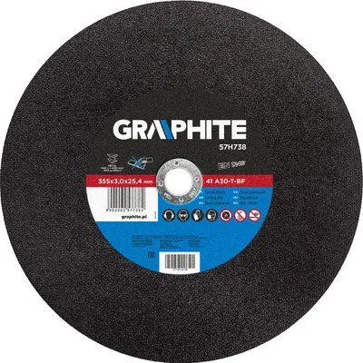 Obrázok produktu pre GRAPHITE Kotúč na rezanie kovov 355 x 3,0 x 25,4 mm 41 A30-T-BF