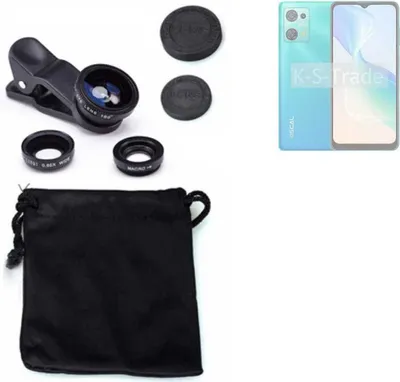 Produktbild von K-S-Trade Smartphone Kamera Linsen Set Kompatibel mit Blackview Oscal C30 Pro 3in1 Clip-On Kamera Adapter Macro Weitwinkel FishEye Fischauge Objektiv