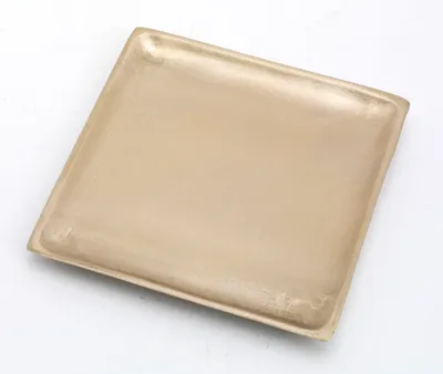 Produktbild von Kerzenteller quadrat Messing matt satiniert 9 x 9 cm für Kerzen, Dekoteller