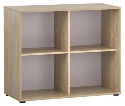 Regal mit 4 offenen Fächern, licht eichen, 100x41x83,6 cm