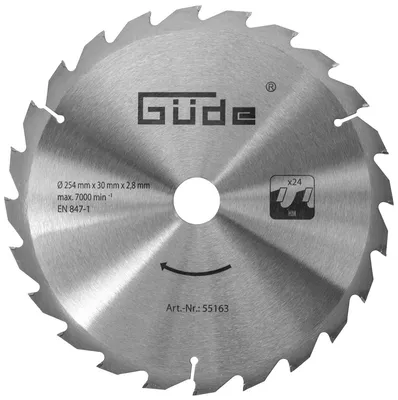 Obrázek produktu pro Pilový kotouč na dřevo Güde HM 254x30 - 24 zubů