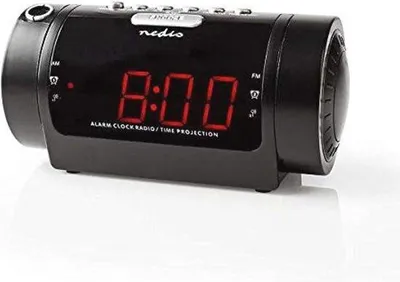 Produktbild von Digitale Wecker mit LED-Display, Tageszeitprojektion, AM/FM und Schlafzeitfunktion - Schwarz